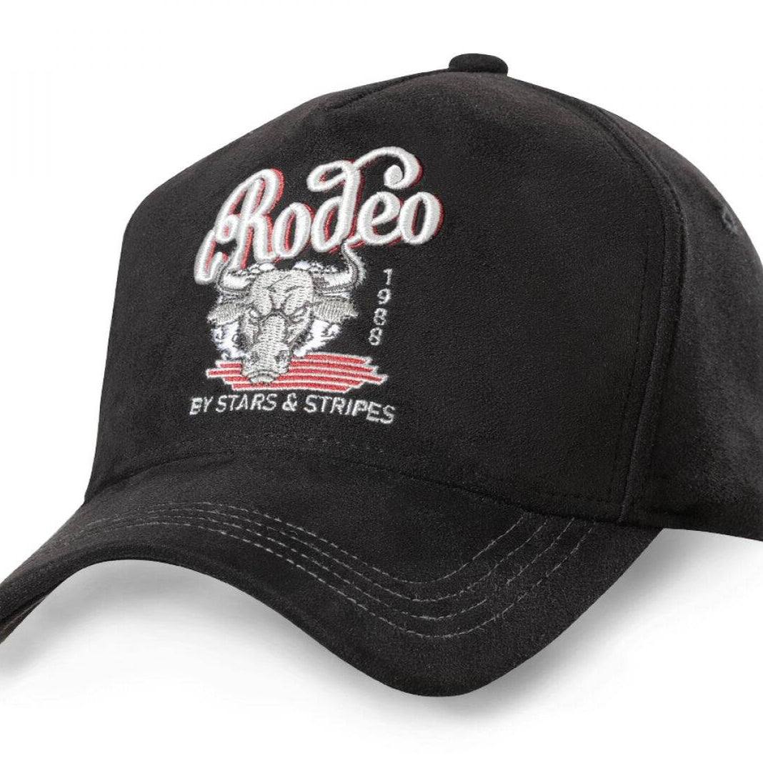 Black Rodeo Trucker Cap - Premium 5-Panel Western Snapback Hat
