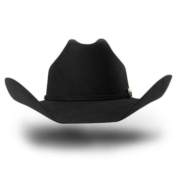 Black Wool Felt Western Cowboy Hat - Wyoming with Rhinestone Buckle