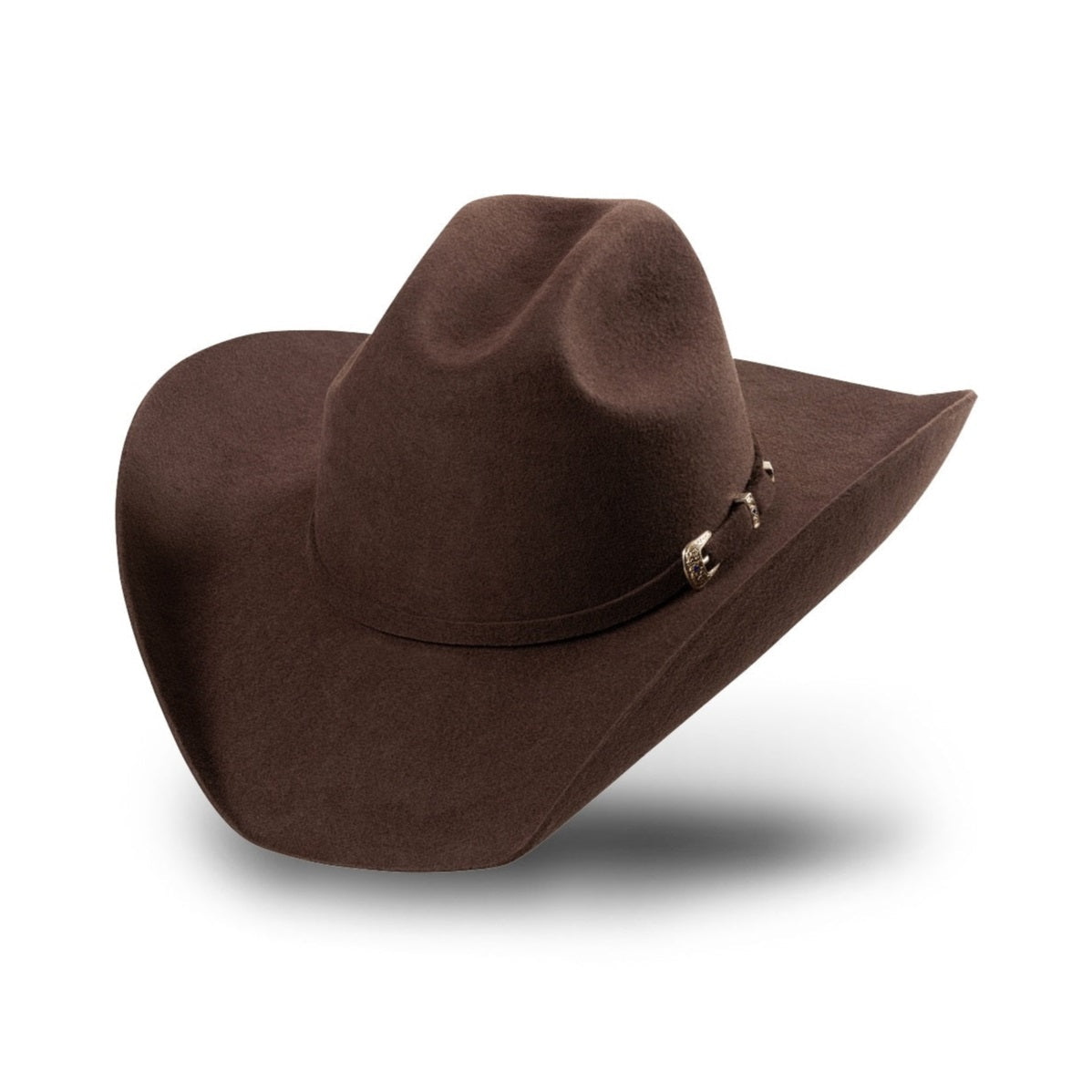 Brown Wool Felt Western Cowboy Hat - Wyoming with Rhinestone Buckle