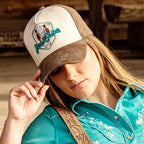 Buffalo Turquoise Western Trucker Cap - Premium Snapback Hat