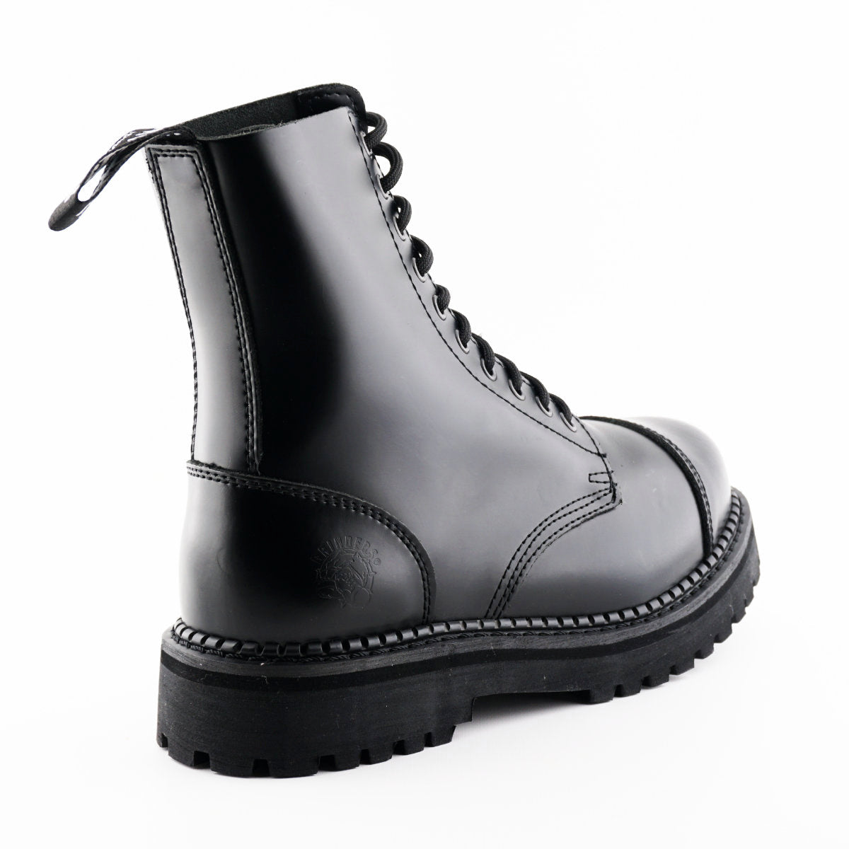Bulldog CS Black Leather Derby Combat Boots - Goodyear Welted Lace-Up Boots for Men & Women