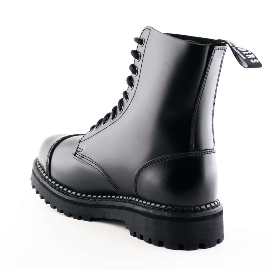 Bulldog CS Black Leather Derby Combat Boots - Goodyear Welted Lace-Up Boots for Men & Women