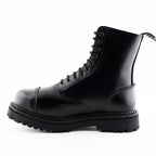 Bulldog CS Black Leather Derby Combat Boots - Goodyear Welted Lace-Up Boots for Men & Women
