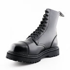 Bulldog CS Black Leather Derby Combat Boots - Goodyear Welted Lace-Up Boots for Men & Women
