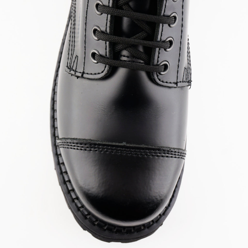 Bulldog CS Black Leather Derby Combat Boots - Goodyear Welted Lace-Up Boots for Men & Women