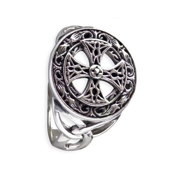 CELTIC CROSS STEEL RING