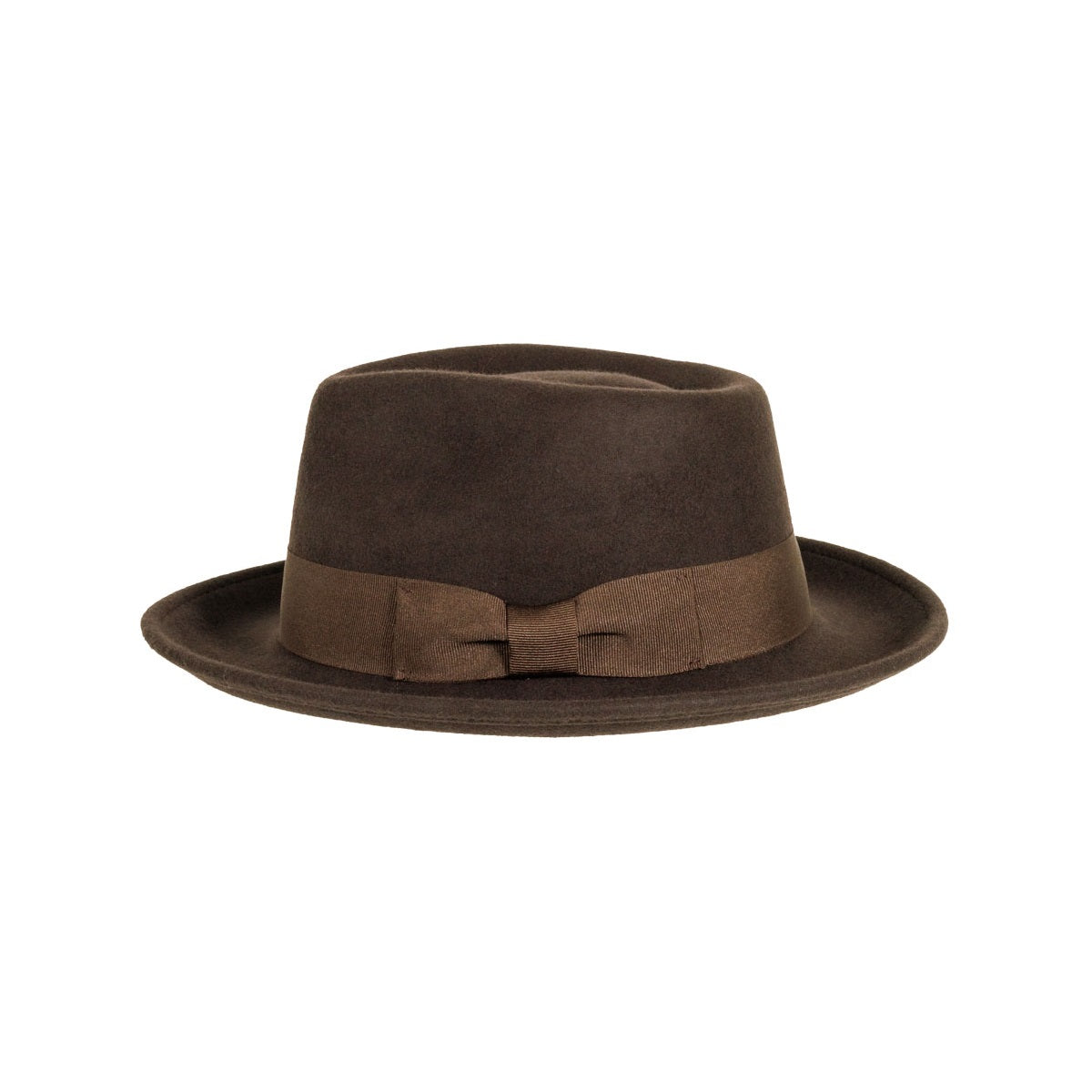 CRUSHABLE WOOL FELT FEDORA HAT NEWARK BROWN