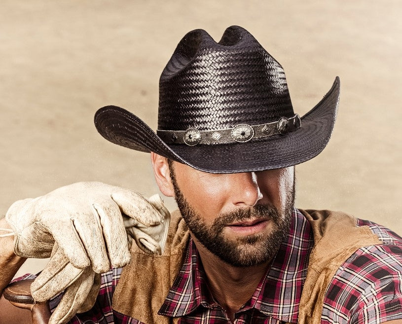 Classic Black Straw Western hat Bronx