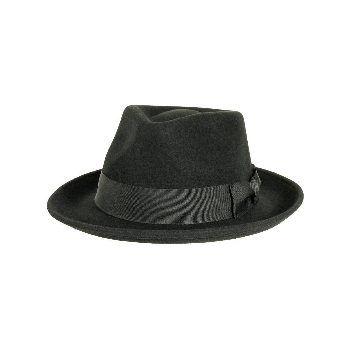 Crushable Wool Felt Fedora Hat Newark Black - classic hat