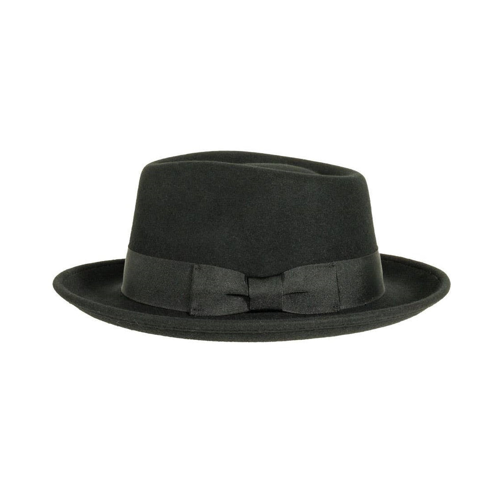 Crushable Wool Felt Fedora Hat Newark Black - classic hat