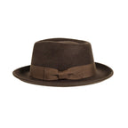 Crushable Wool Felt Fedora Hat Newark Brown - classic Hat