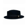 Crushable felt hat pork pie Town black - Adjustable Wool Felt Fedora
