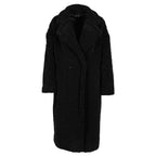 Curly Ladies Coat Mursi - Women's Knee-Length Teddy Coat with Wrap Closure