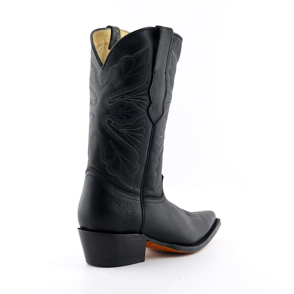 Dallas Black Cowboy Boots - Premium Leather Western Boots for Women