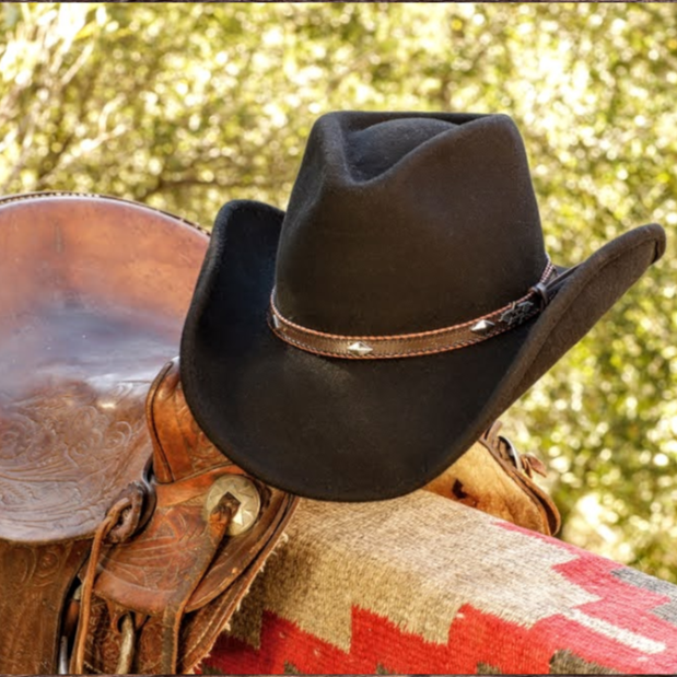 Dallas Black Western Felt Hat - Premium Wool Cowboy Hat with Leather Band