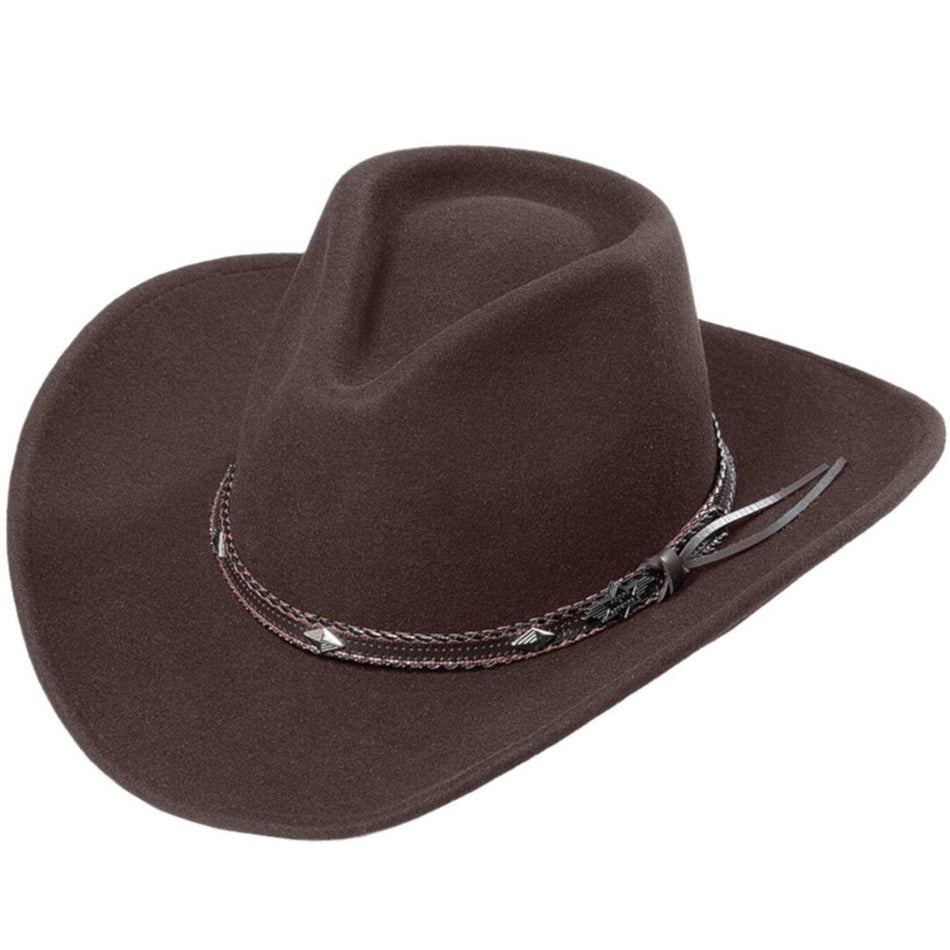 Dallas Brown Western Felt Hat - Premium Wool Cowboy Hat with Leather Band
