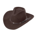 Dallas Brown Western Felt Hat - Premium Wool Cowboy Hat with Leather Band