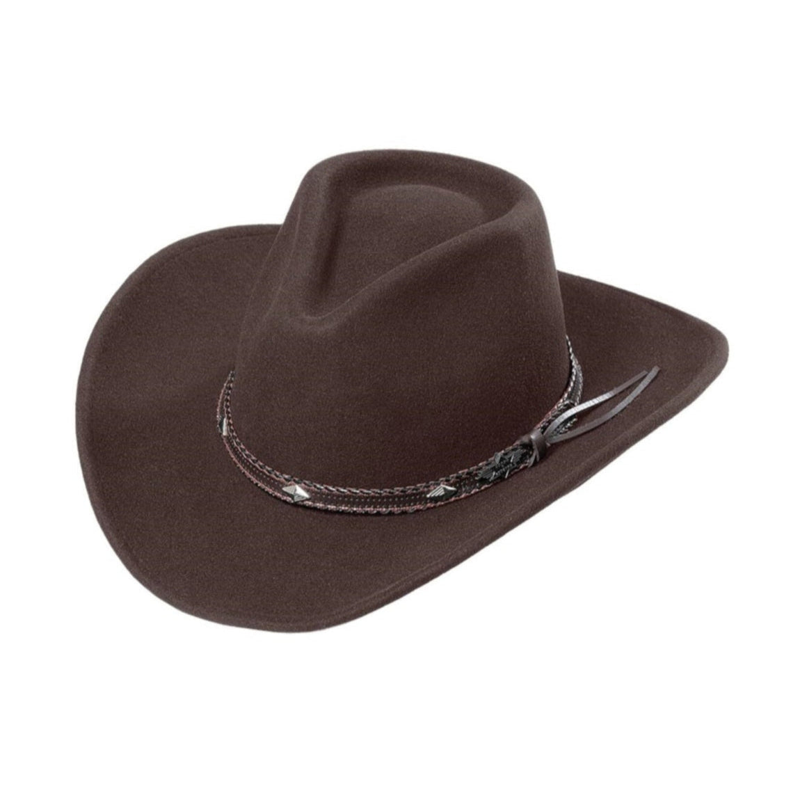 Dallas Brown Western Felt Hat - Premium Wool Cowboy Hat with Leather Band