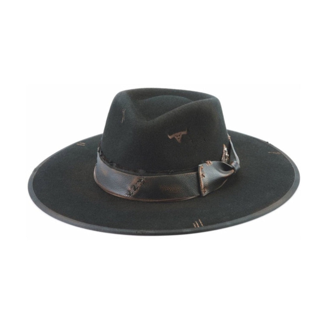 MEN'S DISTRESSED BLACK HAT NEW FRONTIER
