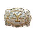 Dutton Ranch Belt Buckle - Yellowstone Western Gold & Silver Zinc Alloy