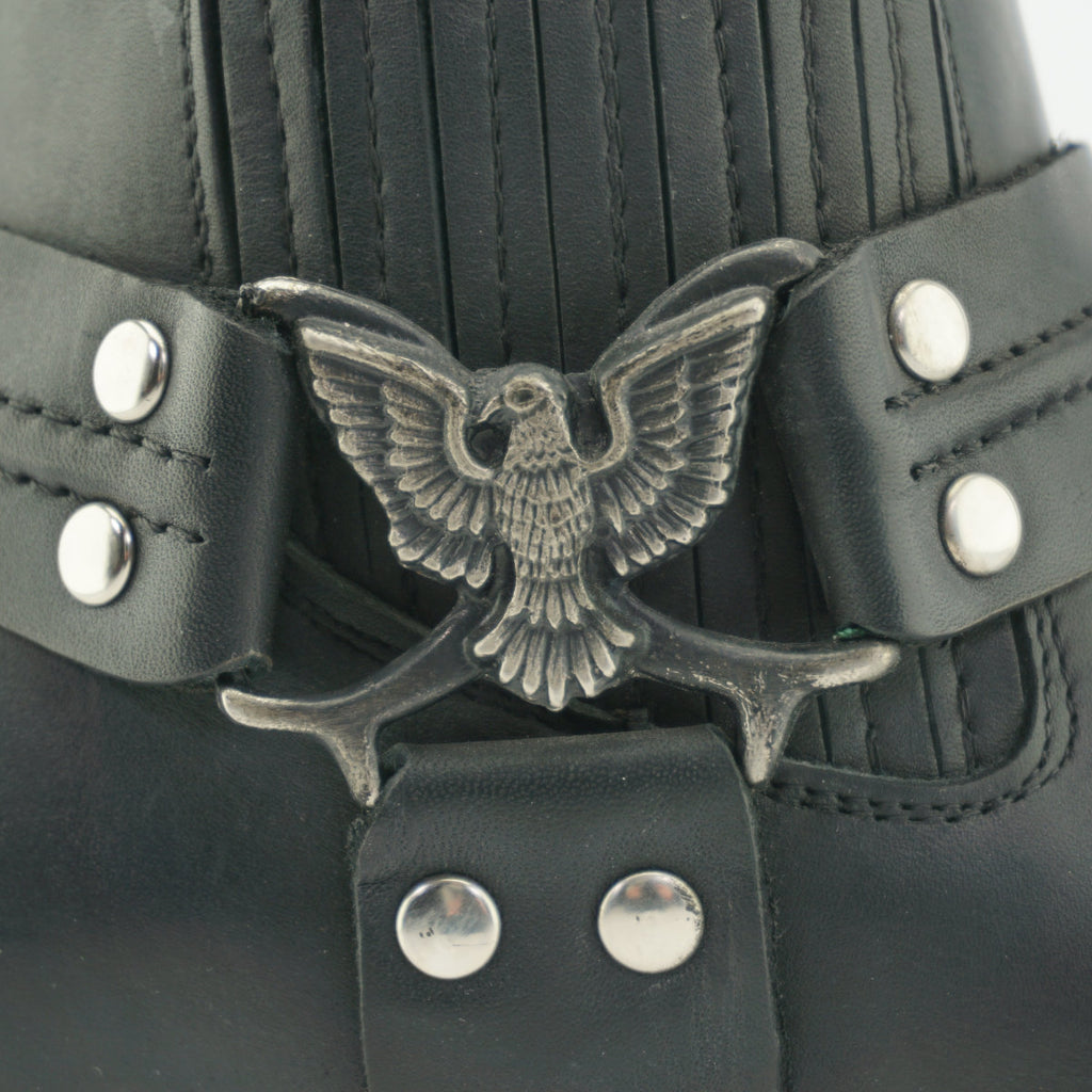 Eagle Low Leather Ankle Boots - Chelsea Boots with Eagle Ring Detail for Men & Women