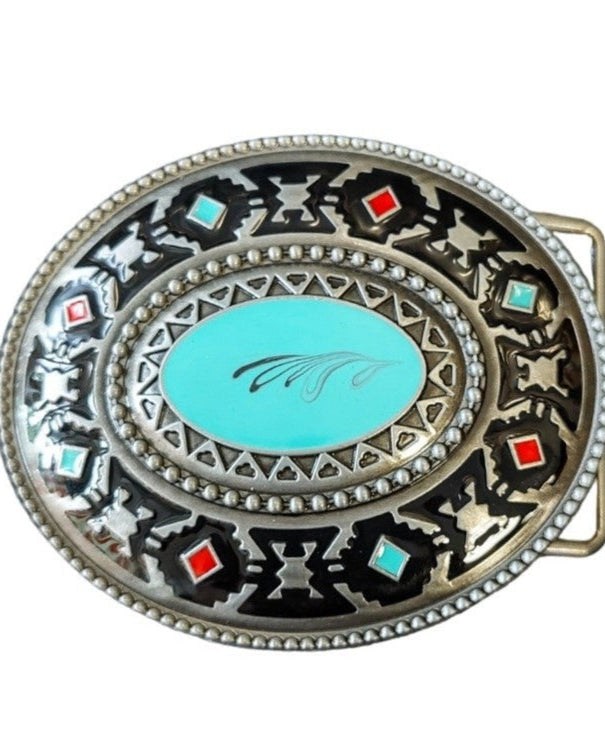 Enamel Belt Buckle - Western Zinc Alloy Buckle 8x7cm