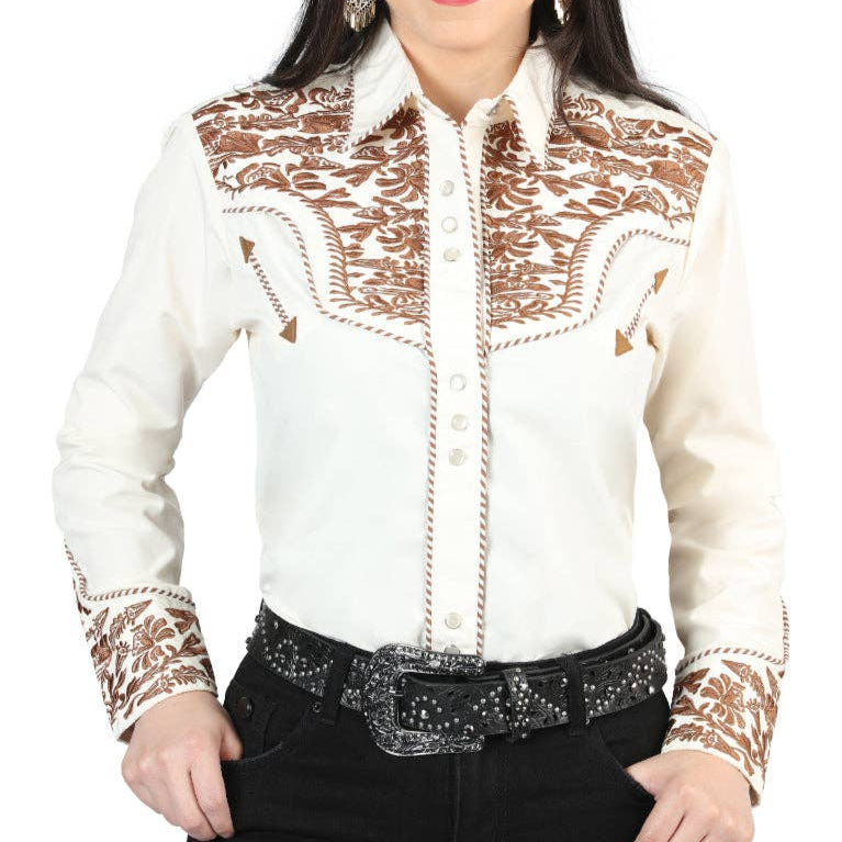 Exquisite Embroidered Western Ladies Shirt - De Los Cielos