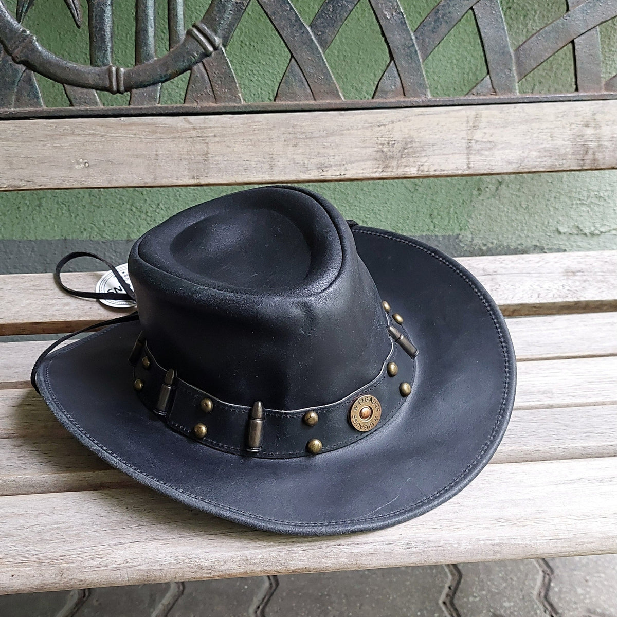 GENUINE BLACK LEATHER HAT