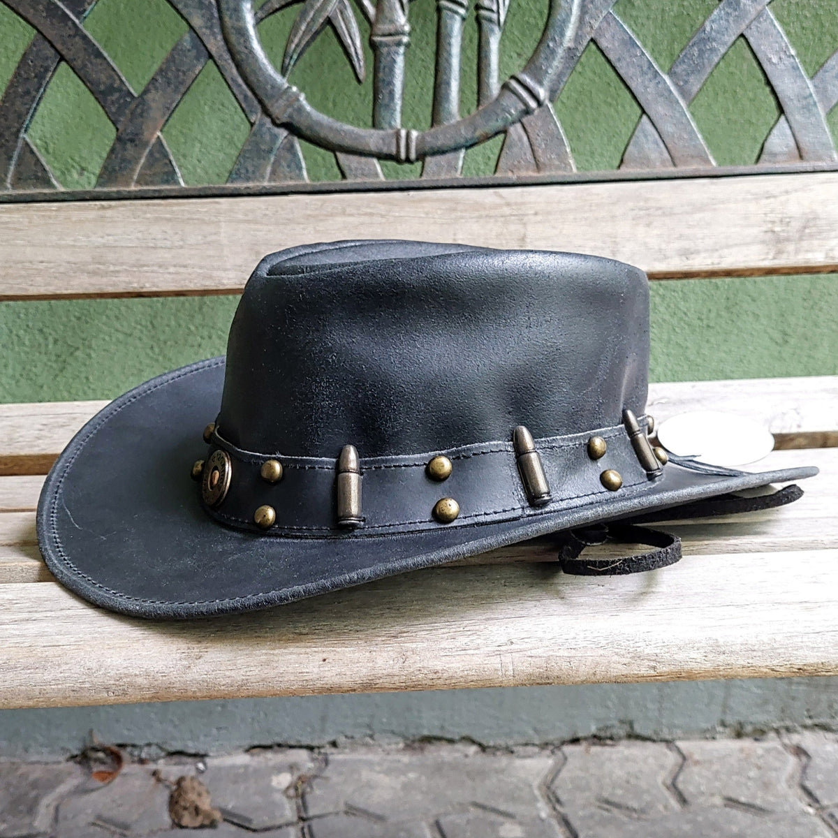 GENUINE BLACK LEATHER HAT