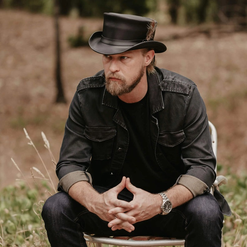 GENUINE LEATHER TOP HAT MARLOW BLACK
