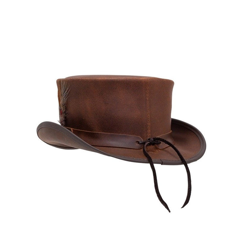 GENUINE LEATHER TOP HAT MARLOW BROWN