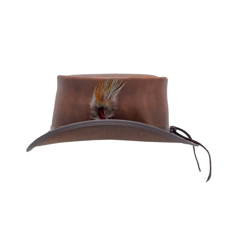 GENUINE LEATHER TOP HAT MARLOW BROWN