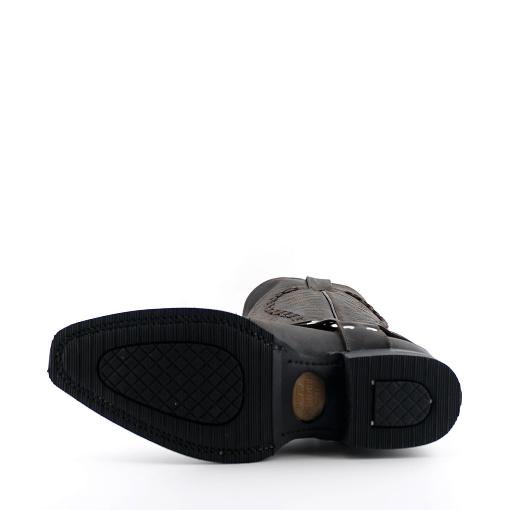 Galveston Brown Leather Western Cowboy Boots - Goodyear Welted Mid-Calf Boots for Men & Women