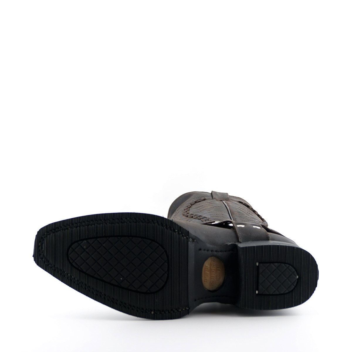 Galveston Brown Leather Western Cowboy Boots - Goodyear Welted Mid-Calf Boots for Men & Women