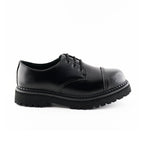 Gibson Boxer CS Black Leather Combat Shoes - Steel Toe Platform Derby Lace-Up Shoes for Men & Women