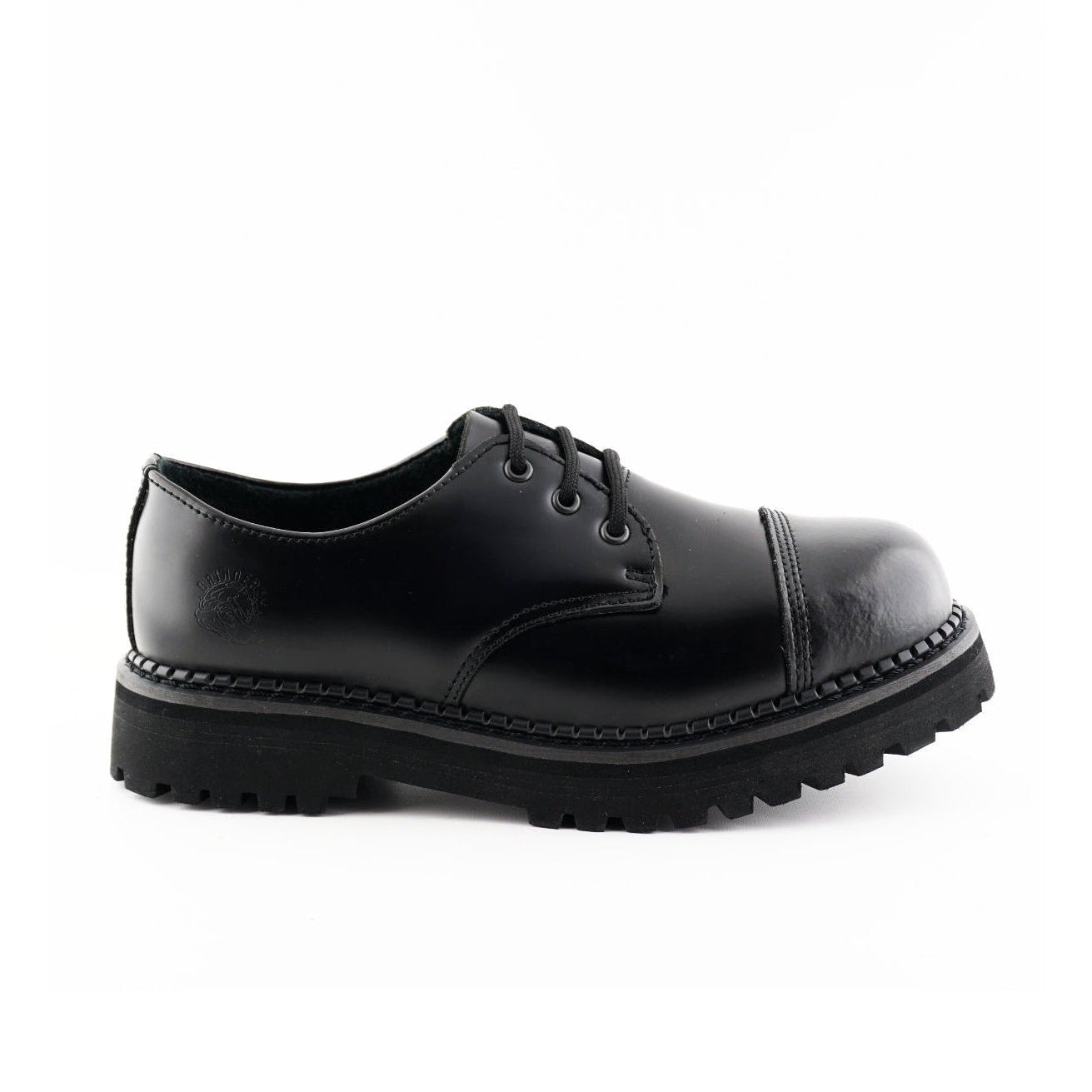 Gibson Boxer CS Black Leather Combat Shoes - Steel Toe Platform Derby Lace-Up Shoes for Men & Women