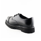 Gibson Boxer CS Black Leather Combat Shoes - Steel Toe Platform Derby Lace-Up Shoes for Men & Women