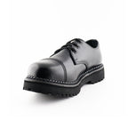 Gibson Boxer CS Black Leather Combat Shoes - Steel Toe Platform Derby Lace-Up Shoes for Men & Women