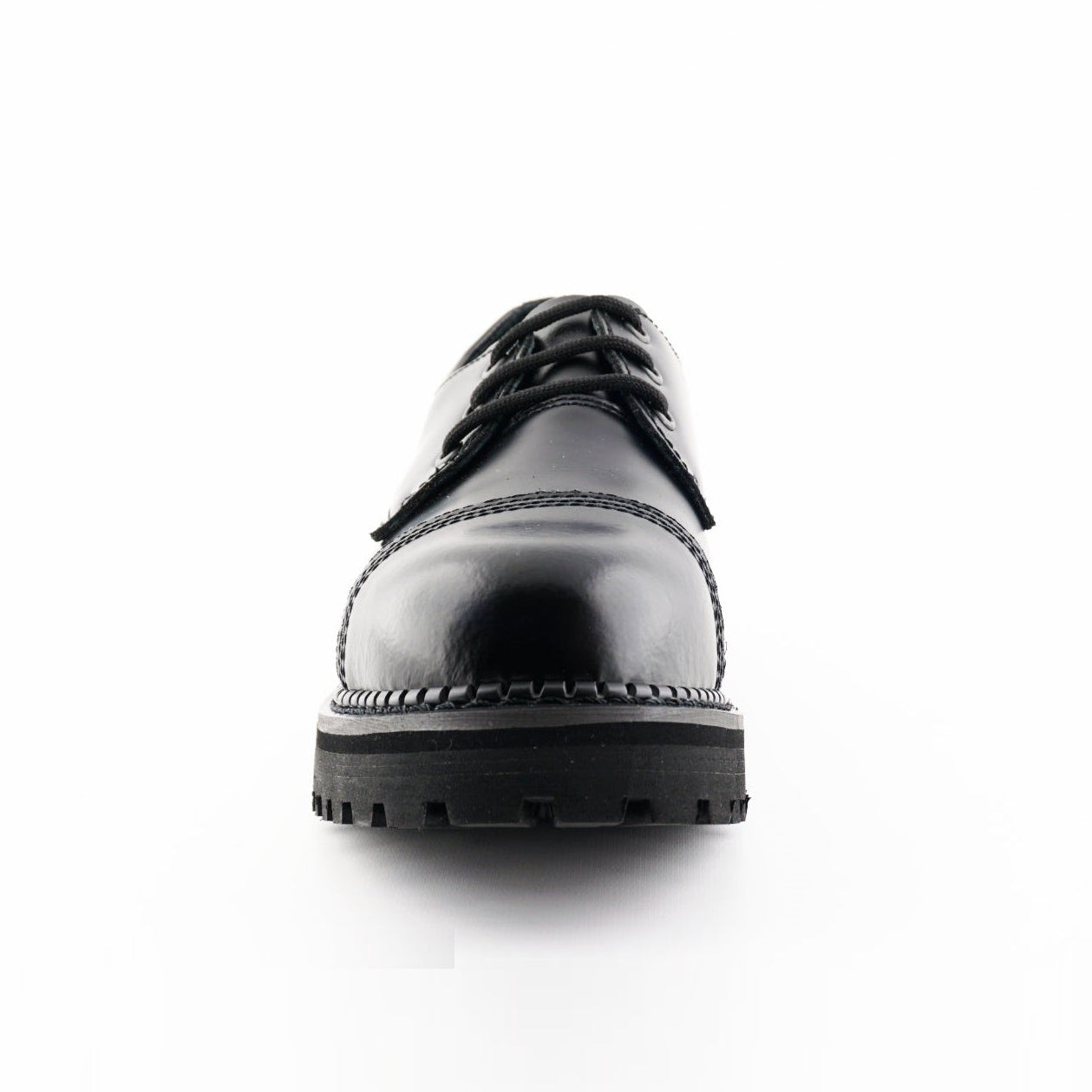 Gibson Boxer CS Black Leather Combat Shoes - Steel Toe Platform Derby Lace-Up Shoes for Men & Women