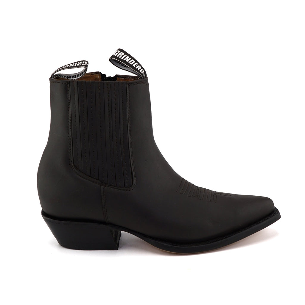 ZIPPERED WESTERN ANKLE BOOTS AUSTIN BROWN