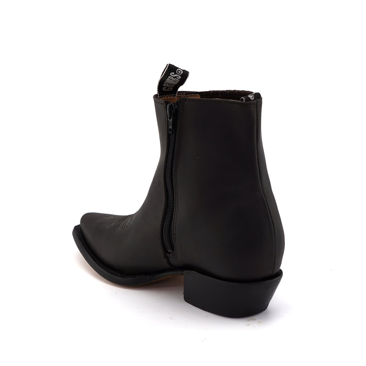 ZIPPERED WESTERN ANKLE BOOTS AUSTIN BROWN