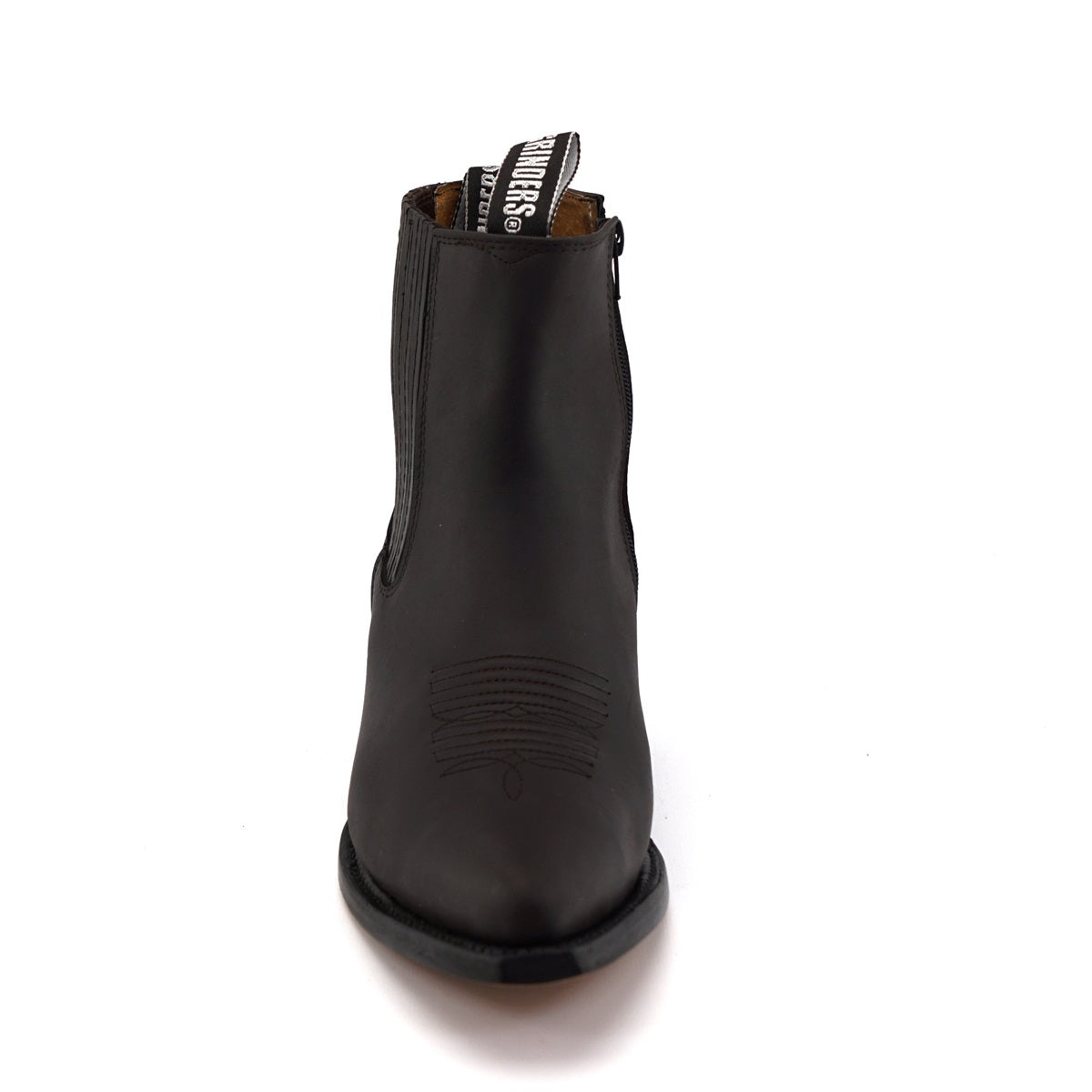 ZIPPERED WESTERN ANKLE BOOTS AUSTIN BROWN