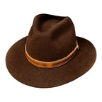 Hatson Chestnut – Rabbit Felt Fedora with Brown Leather Band