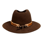 Hatson Chestnut – Rabbit Felt Fedora with Brown Leather Band