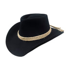 Hatson Western Cowboy Hat Jack - Handmade Stiff Wool Felt Black