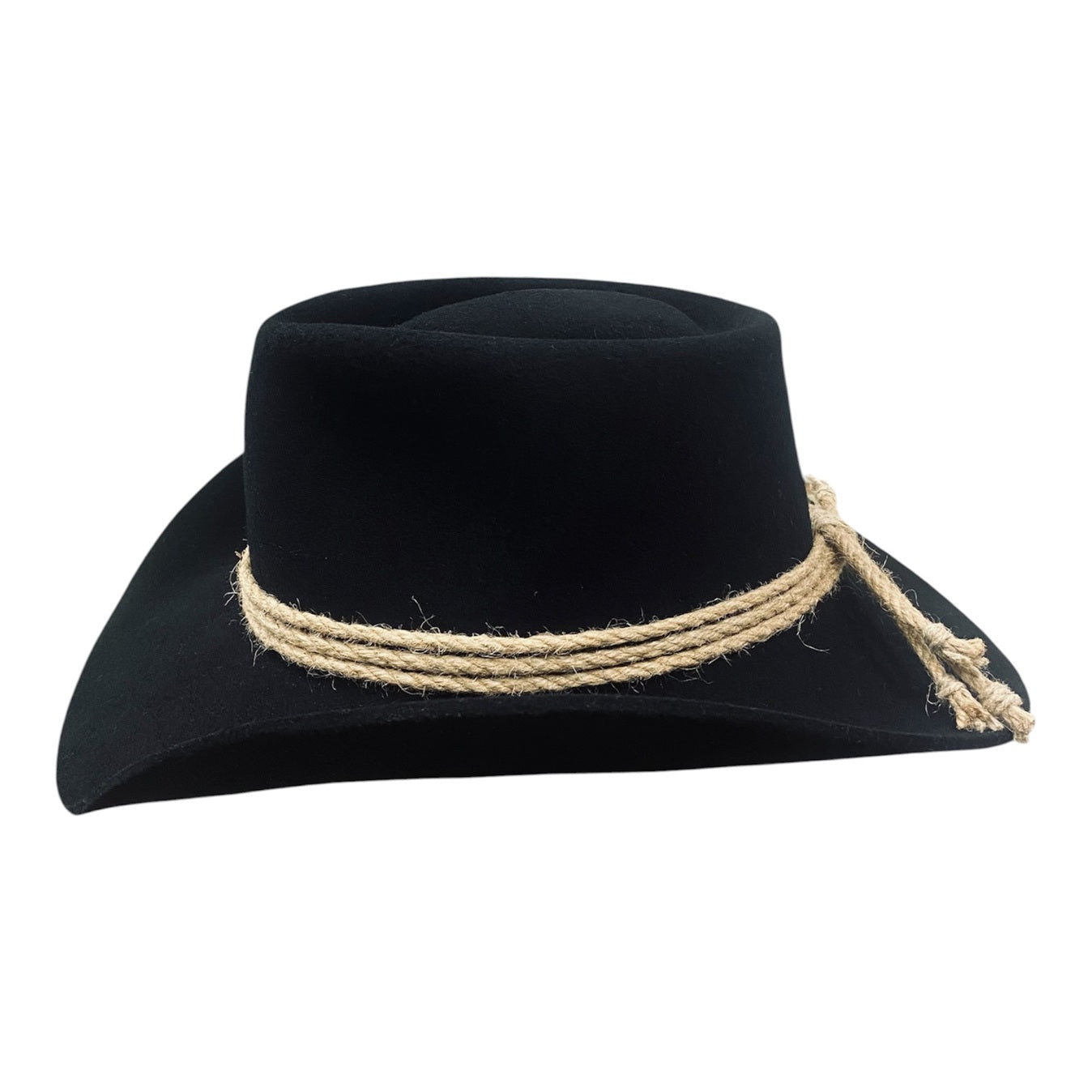 Hatson Western Cowboy Hat Jack - Handmade Stiff Wool Felt Black
