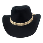 Hatson Western Cowboy Hat Jack - Handmade Stiff Wool Felt Black
