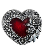 Heart Belt Buckle - Western Romantic Red Enamel Zinc Alloy Buckle
