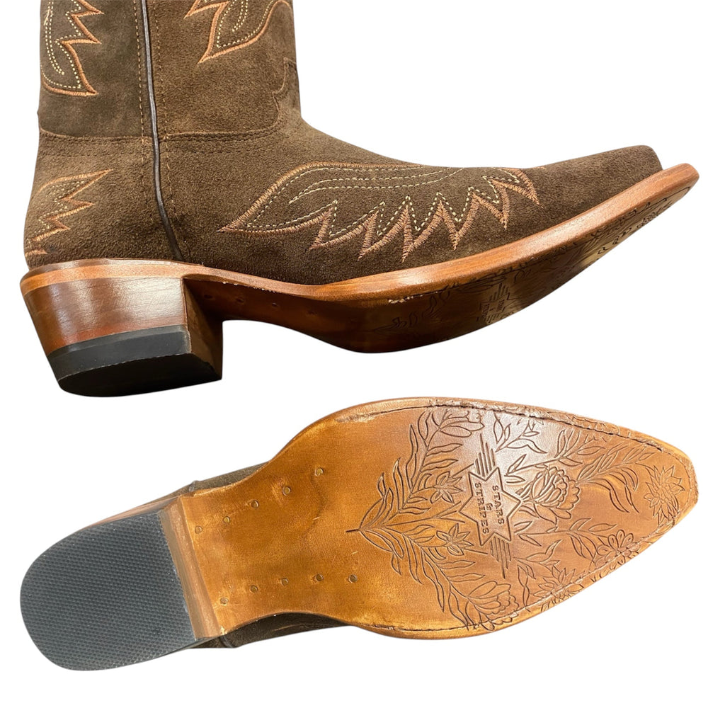 High Brown Suede Women's Western Boots – The Bird