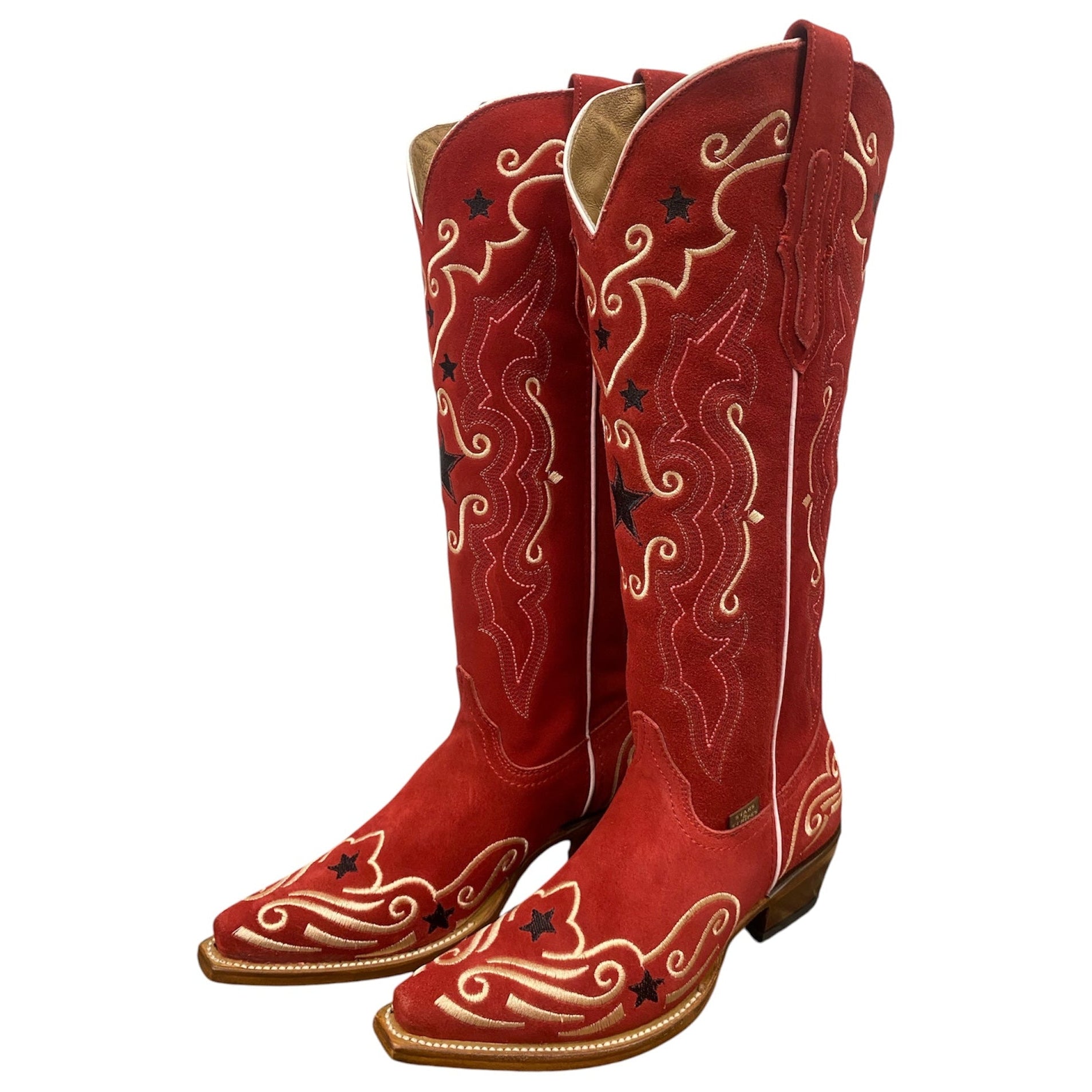 High Red Suede Western Boots – My Star